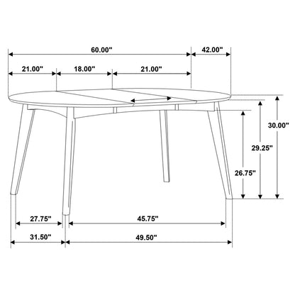Malone 5-Piece Dining Room Set Dark Walnut/Black - 105361-S5 - Bien Home Furniture &amp; Electronics