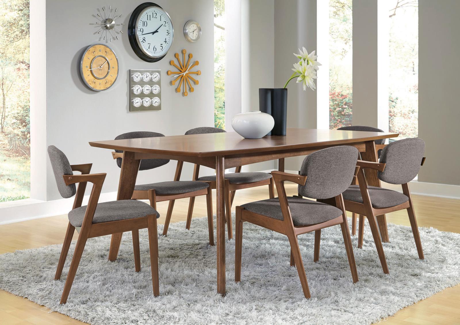 Malone 5-Piece Dining Room Set Dark Walnut/Gray - 105351-S5 - Bien Home Furniture &amp; Electronics
