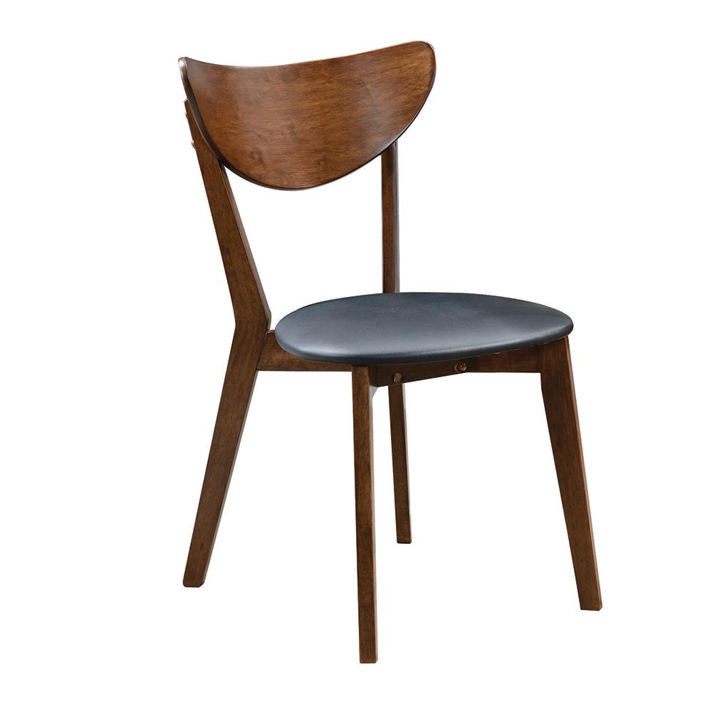 Malone Dark Walnut/Black Upholstered Dining Chairs, Set of 2 - 105362 - Bien Home Furniture & Electronics