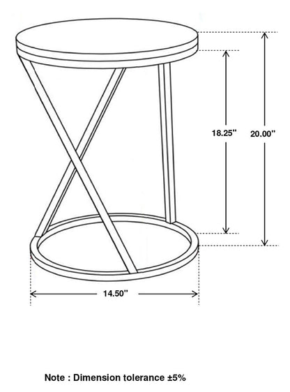 Malthe White/Antique Gold Round Accent Table with Marble Top - 959562 - Bien Home Furniture &amp; Electronics