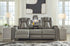 Mancin Gray Reclining Sofa with Drop Down Table - 2970289 - Bien Home Furniture & Electronics