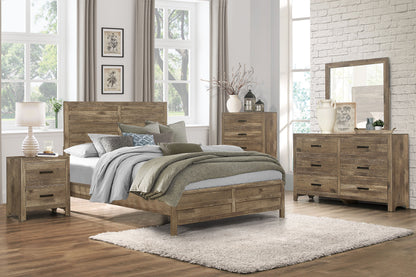 Mandan Weathered Pine Panel Bedroom Set - SET | 1910-3 | 1910-5 | 1910-6 | 1910-4 | 1910-9 | 1910K-1 | 1910K-2 - Bien Home Furniture &amp; Electronics