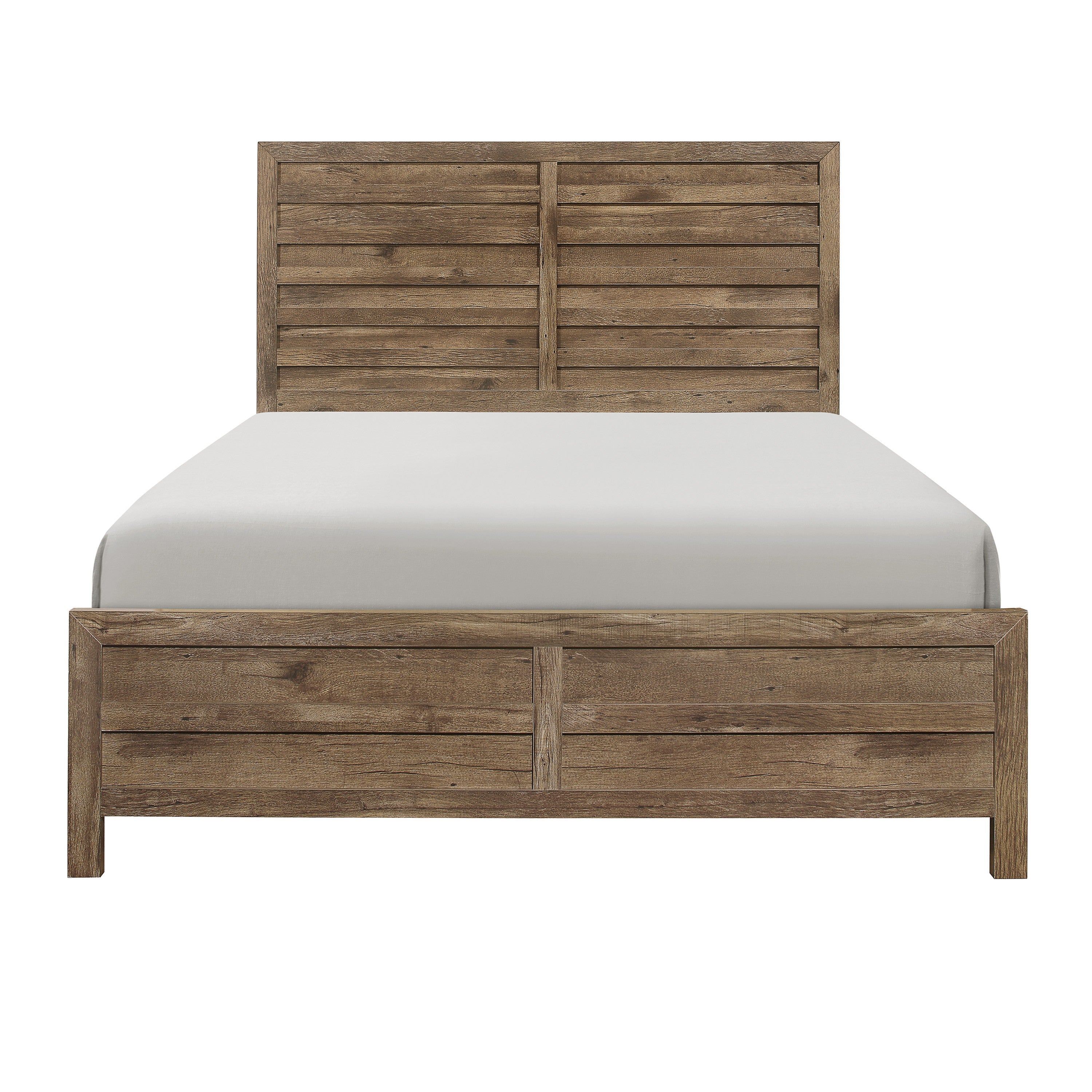 Mandan Weathered Pine Queen Panel Bed - SET | 1910-1 | 1910-2 | 1910-3 - Bien Home Furniture &amp; Electronics