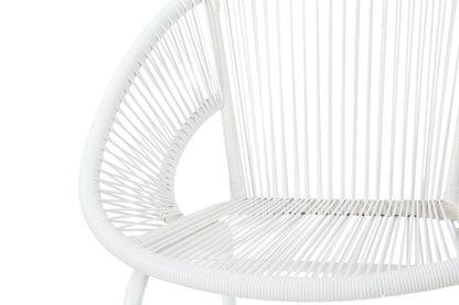 Mandarin Cape White Outdoor Table and Chairs, Set of 3 - P312-050 - Bien Home Furniture &amp; Electronics