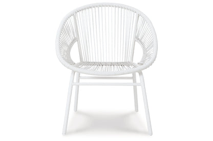Mandarin Cape White Outdoor Table and Chairs, Set of 3 - P312-050 - Bien Home Furniture &amp; Electronics