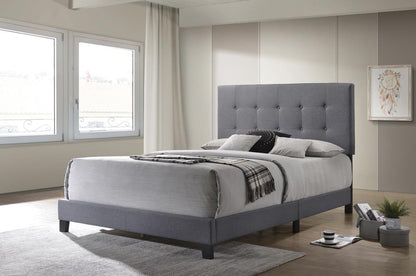 Mapes Tufted Upholstered Eastern King Bed Gray - 305747KE - Bien Home Furniture &amp; Electronics