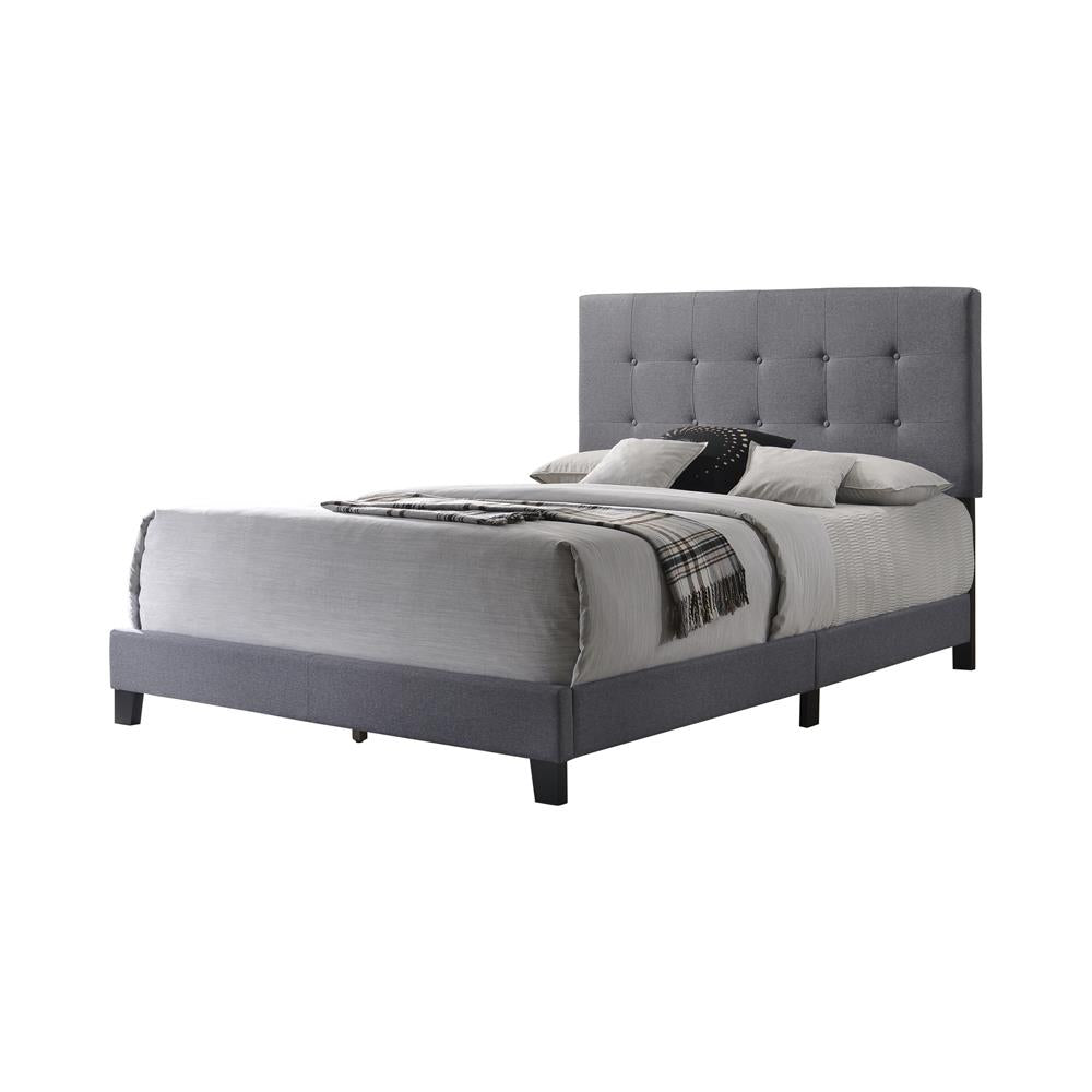Mapes Tufted Upholstered Eastern King Bed Gray - 305747KE - Bien Home Furniture &amp; Electronics
