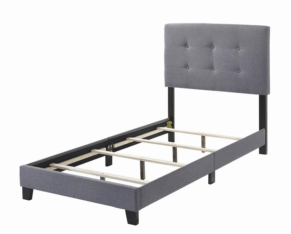 Mapes Tufted Upholstered Twin Bed Gray - 305747T - Bien Home Furniture &amp; Electronics