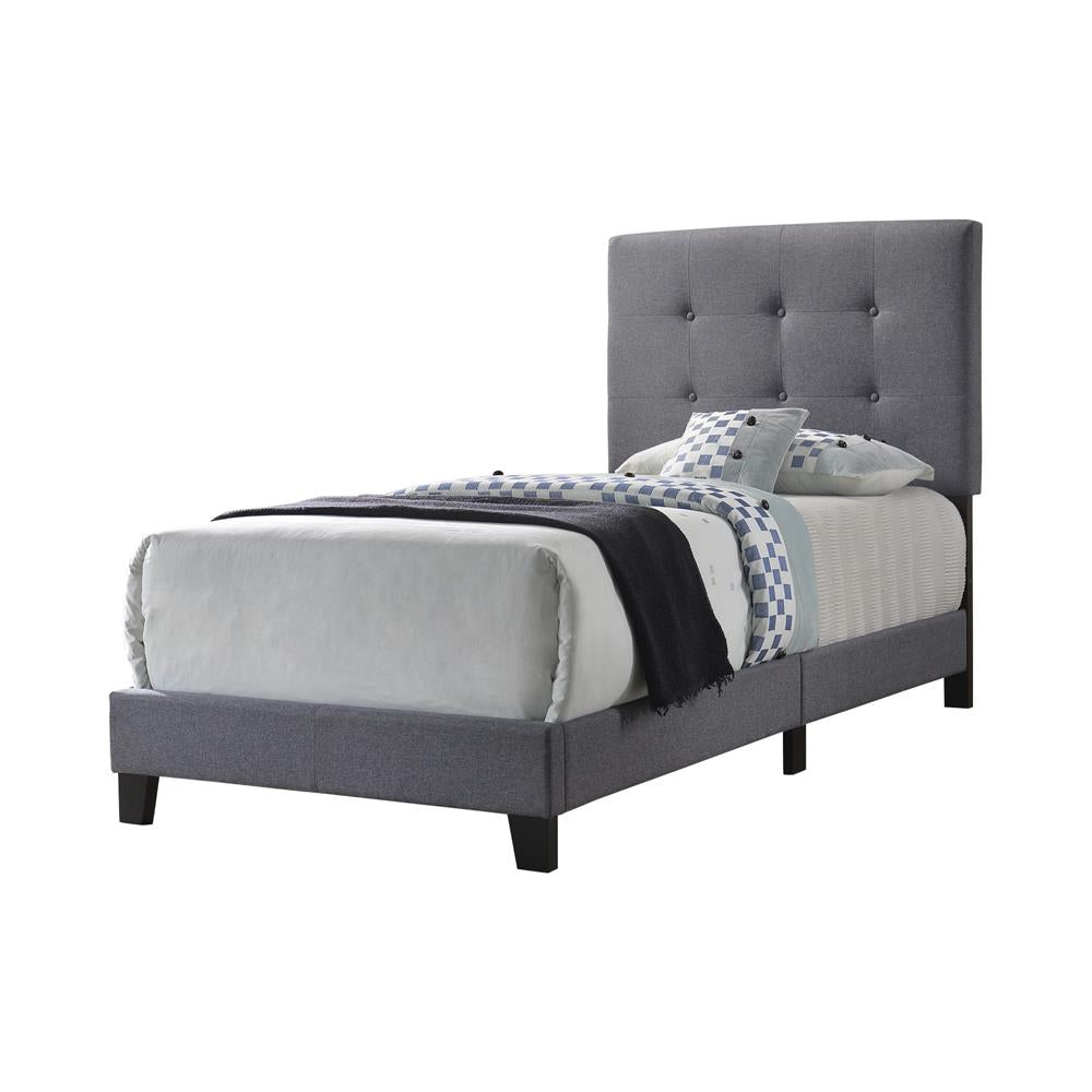 Mapes Tufted Upholstered Twin Bed Gray - 305747T - Bien Home Furniture &amp; Electronics