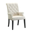 Mapleton Beige Tufted Back Upholstered Arm Chair - 190163 - Bien Home Furniture & Electronics