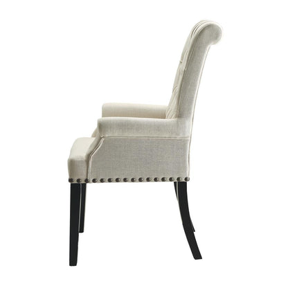 Mapleton Beige Tufted Back Upholstered Arm Chair - 190163 - Bien Home Furniture &amp; Electronics