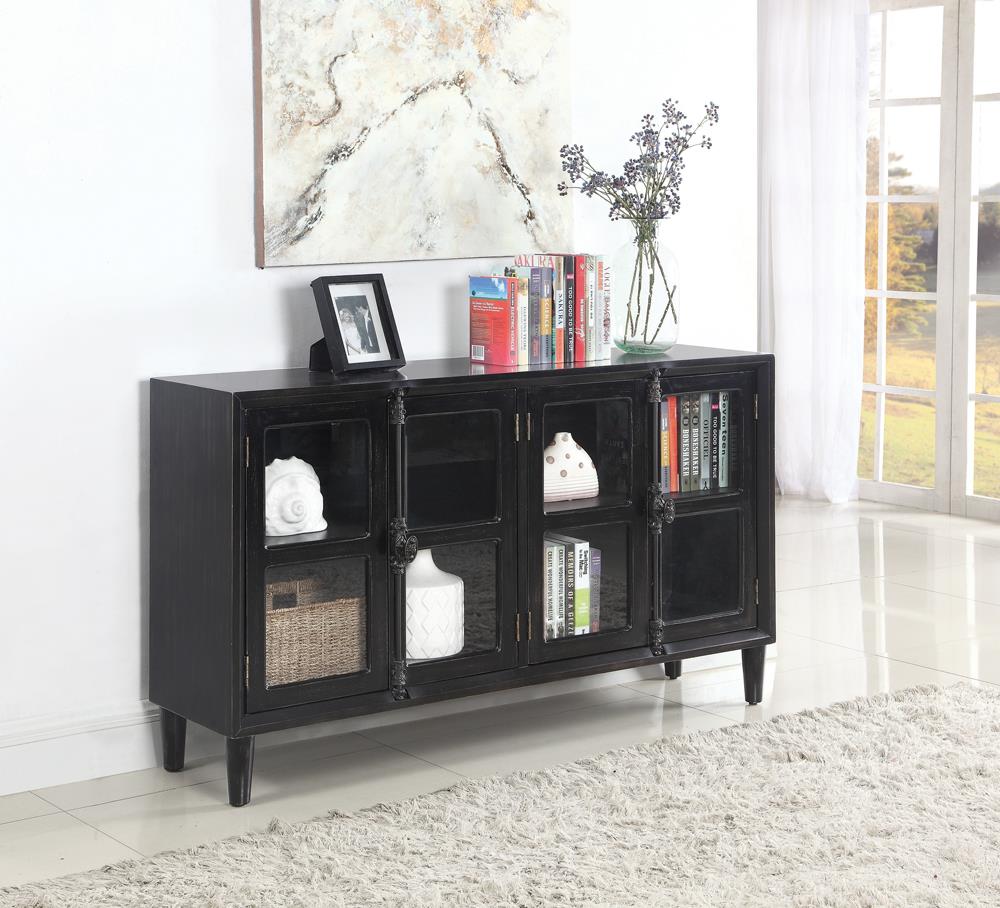 Mapleton Black 4-Door Accent Cabinet - 950780 - Bien Home Furniture &amp; Electronics