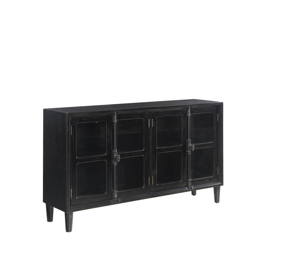 Mapleton Black 4-Door Accent Cabinet - 950780 - Bien Home Furniture &amp; Electronics