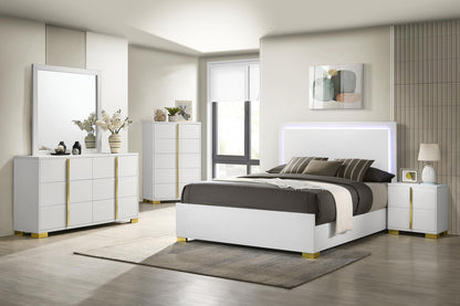 Marceline 6-drawer Dresser with Mirror White - 222933M - Bien Home Furniture &amp; Electronics