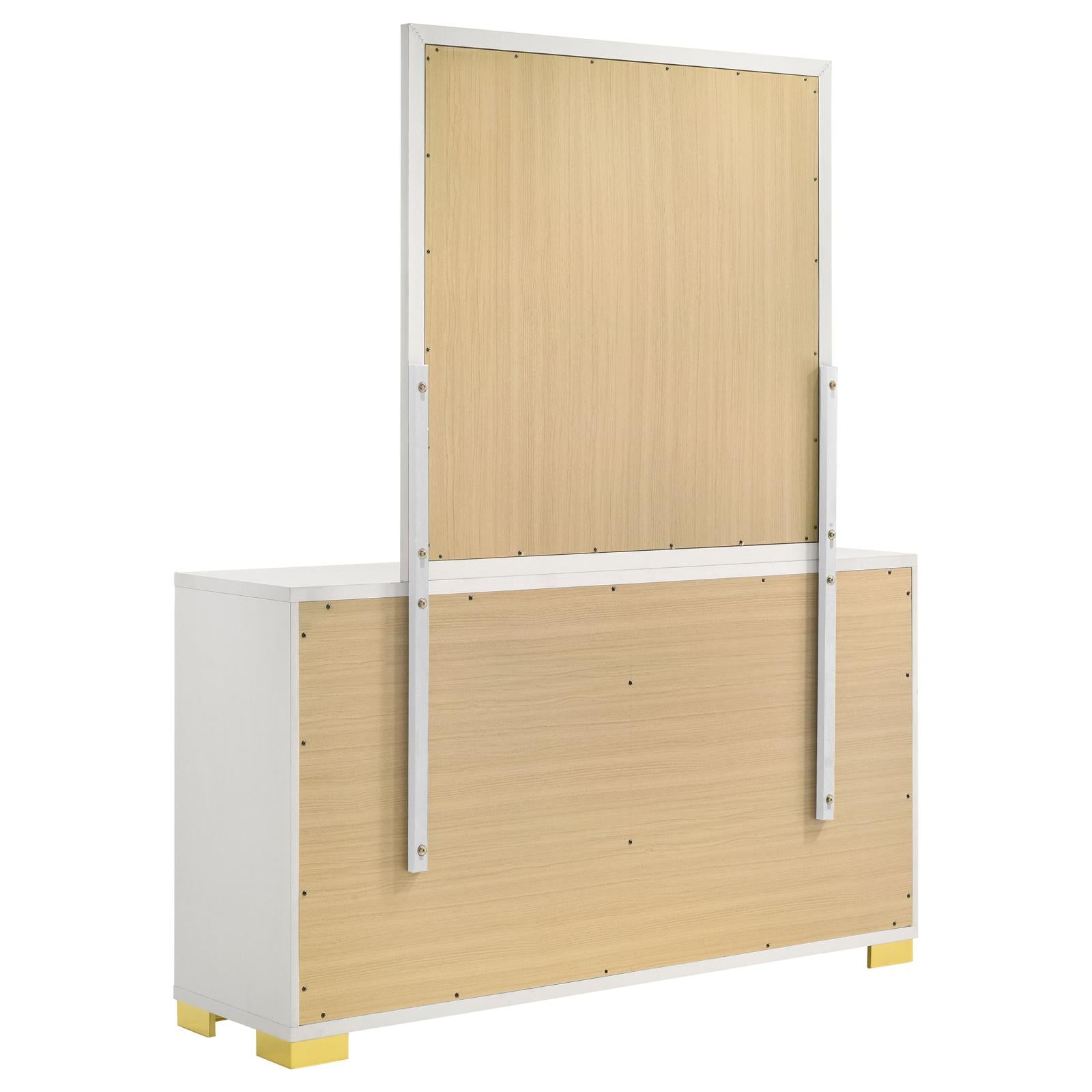 Marceline 6-drawer Dresser with Mirror White - 222933M - Bien Home Furniture &amp; Electronics