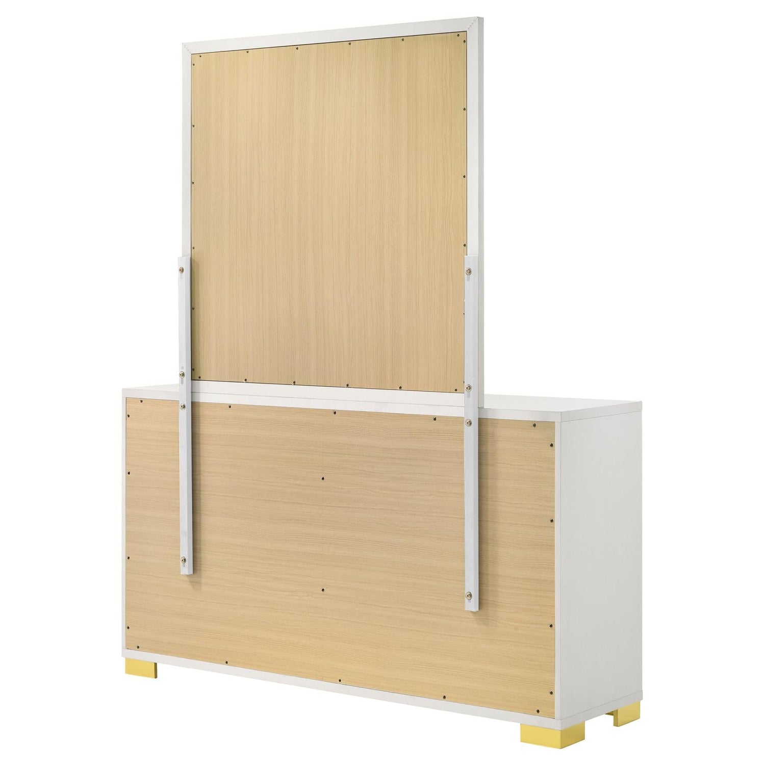 Marceline 6-drawer Dresser with Mirror White - 222933M - Bien Home Furniture &amp; Electronics