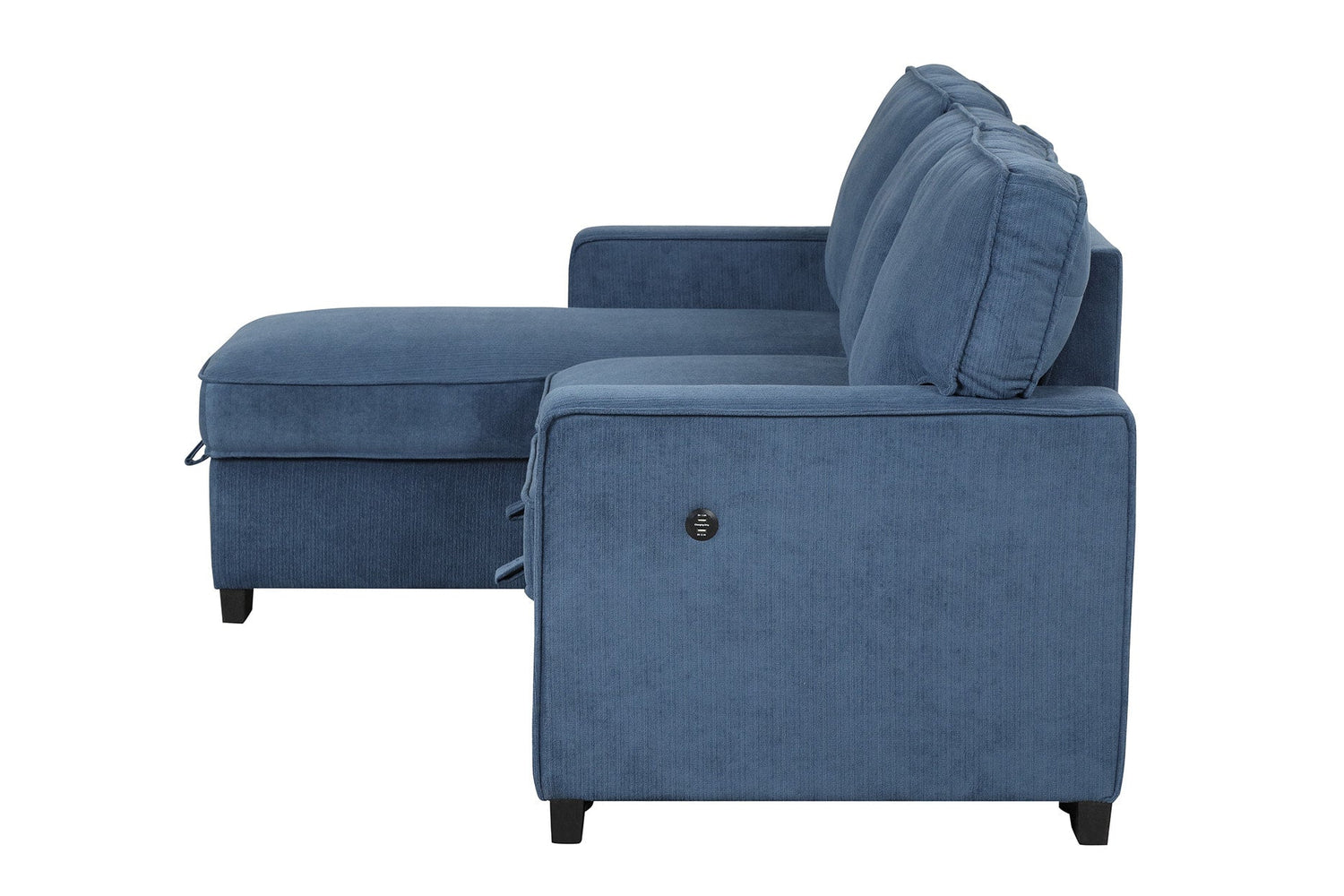 MARCOS Sectional With Pull-Out Bed - MARCOS BLUE - Bien Home Furniture &amp; Electronics