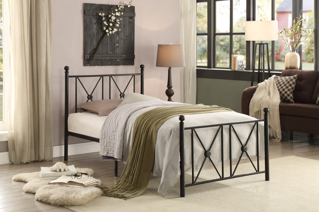 Mardelle Black Twin Metal Platform Bed - 2047TBK-1 - Bien Home Furniture &amp; Electronics