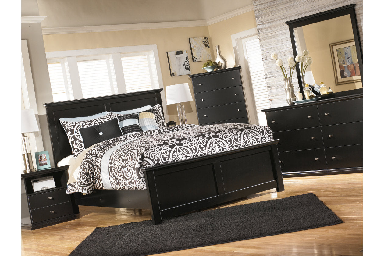 Maribel Black Queen Panel Bed - SET | B138-54 | B138-57 | B138-96 - Bien Home Furniture &amp; Electronics