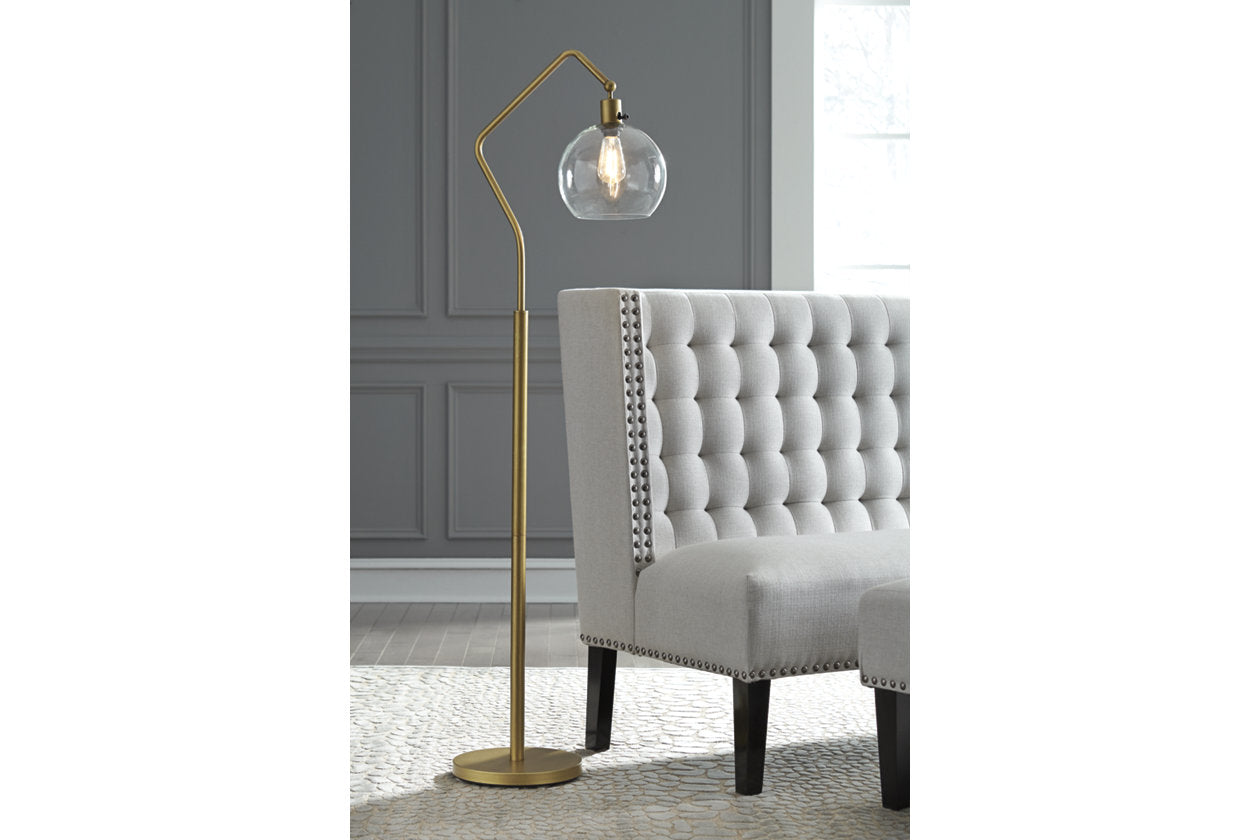 Marilee Antique Brass Finish Floor Lamp - L207151 - Bien Home Furniture &amp; Electronics
