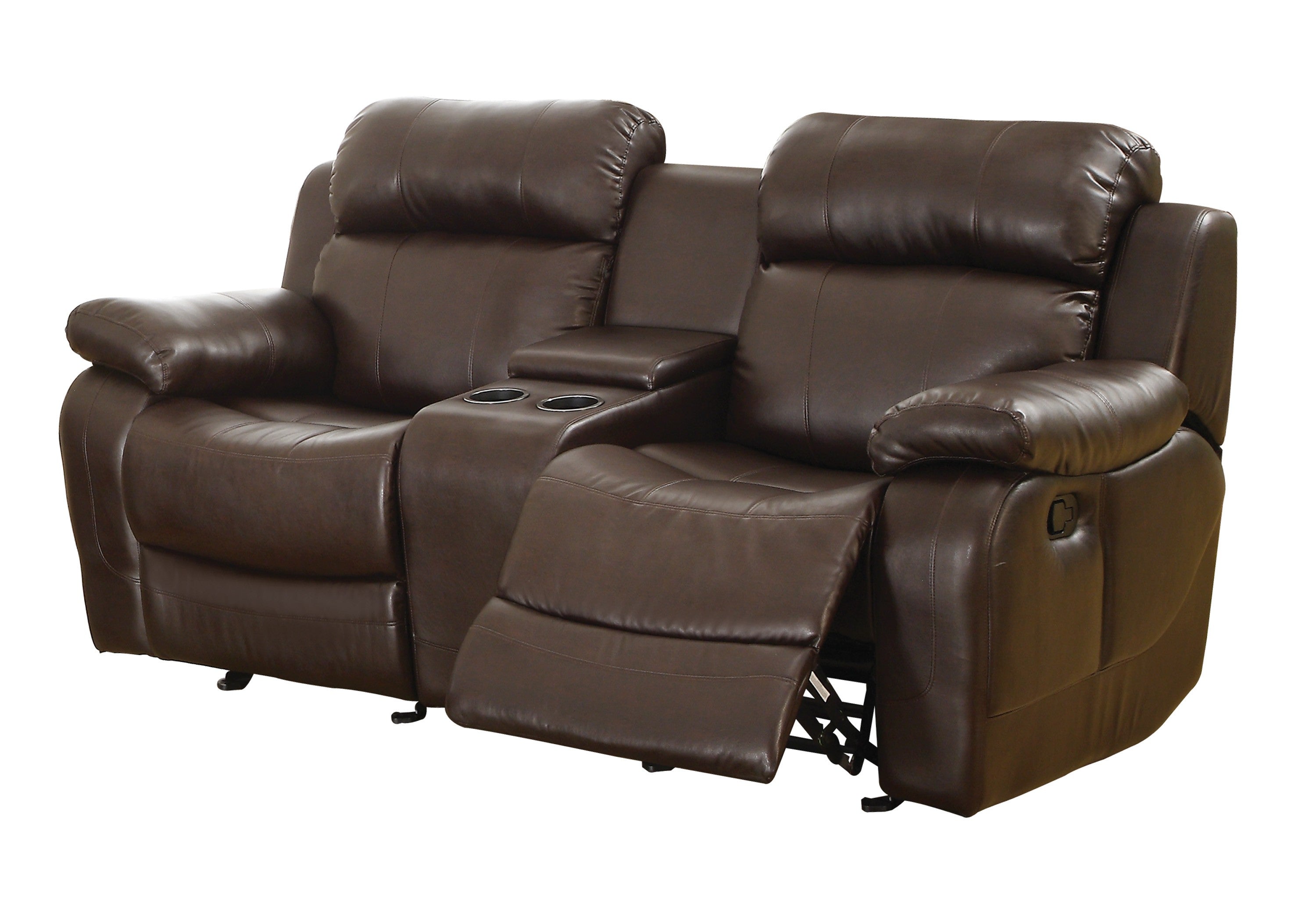 Marille Brown Bonded Leather Reclining Living Room Set - SET | 9724BRW-3 | 9724BRW-2 | 9724BRW-1 - Bien Home Furniture &amp; Electronics