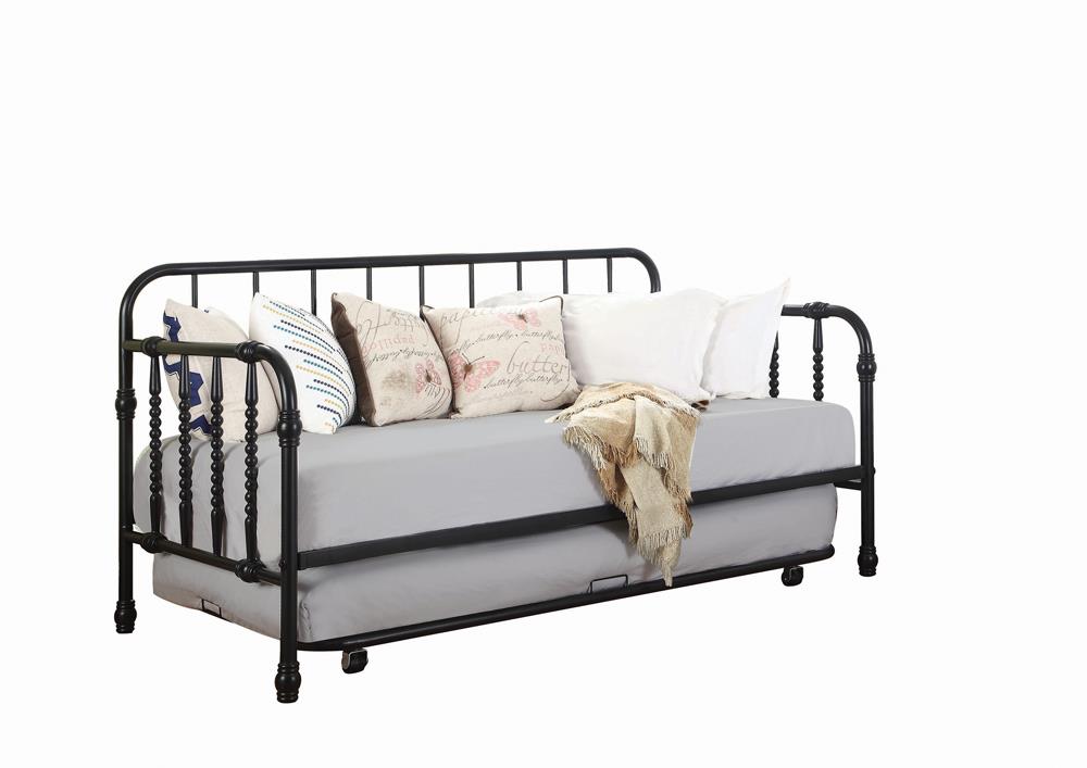 Marina Black Twin Metal Daybed with Trundle - 300765 - Bien Home Furniture &amp; Electronics