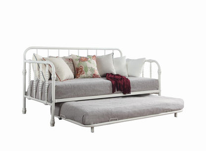 Marina White Twin Metal Daybed with Trundle - 300766 - Bien Home Furniture &amp; Electronics