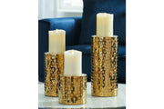 Marisa Gold Finish Candle Holder, Set of 3 - A2000461 - Bien Home Furniture & Electronics