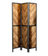 Marlene Herringbone Pattern 3-Panel Screen Rustic Tobacco/Black - 962922 - Bien Home Furniture & Electronics