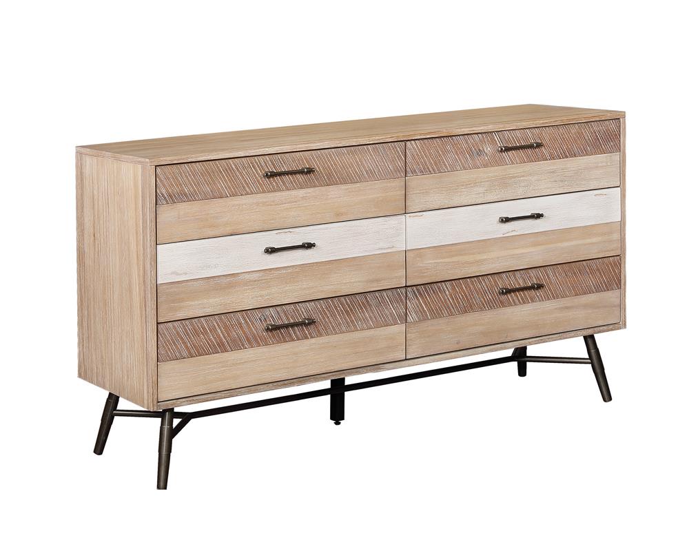 Marlow Rough Sawn Multi 6-Drawer Dresser - 215763 - Bien Home Furniture &amp; Electronics