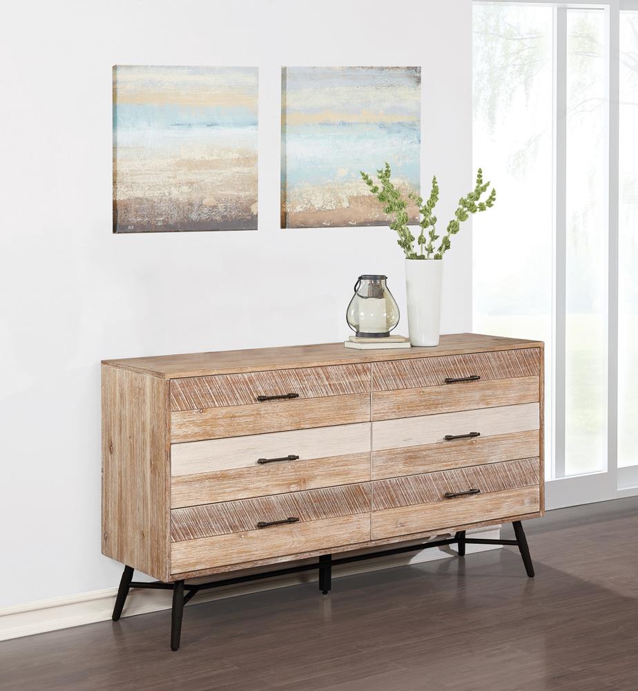 Marlow Rough Sawn Multi 6-Drawer Dresser - 215763 - Bien Home Furniture &amp; Electronics