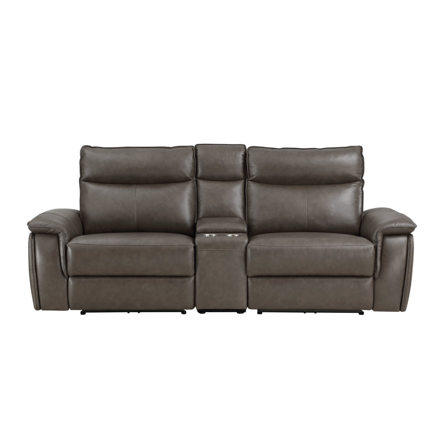 Maroni Dark Brown Leather Power Double Reclining Loveseat - 8259RFDB-2CNPWH* - Bien Home Furniture &amp; Electronics