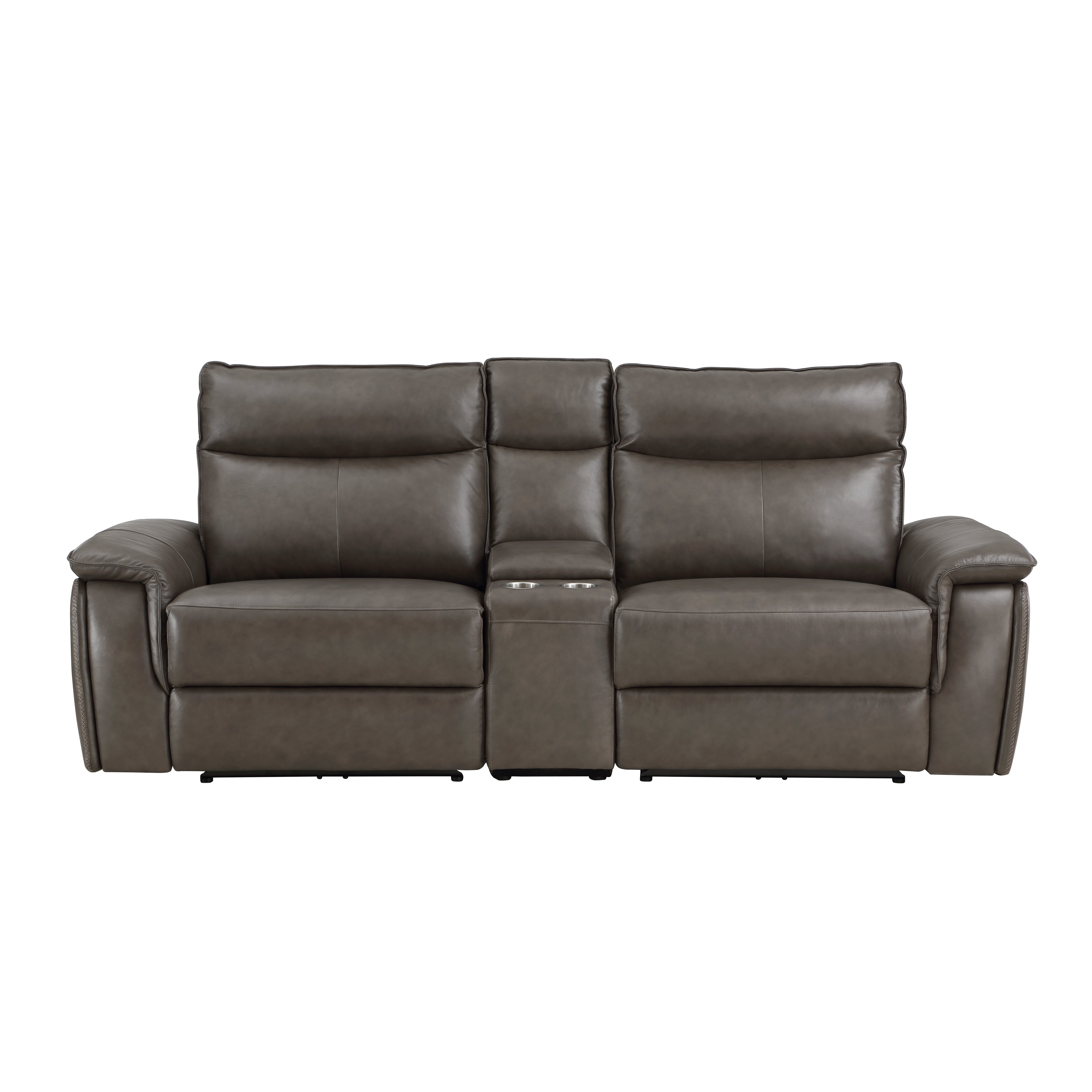 Maroni Dark Brown Leather Power Double Reclining Loveseat - 8259RFDB-2CNPWH* - Bien Home Furniture &amp; Electronics