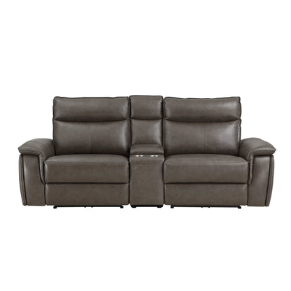 Maroni Dark Brown Leather Power Double Reclining Loveseat - 8259RFDB-2CNPWH* - Bien Home Furniture &amp; Electronics