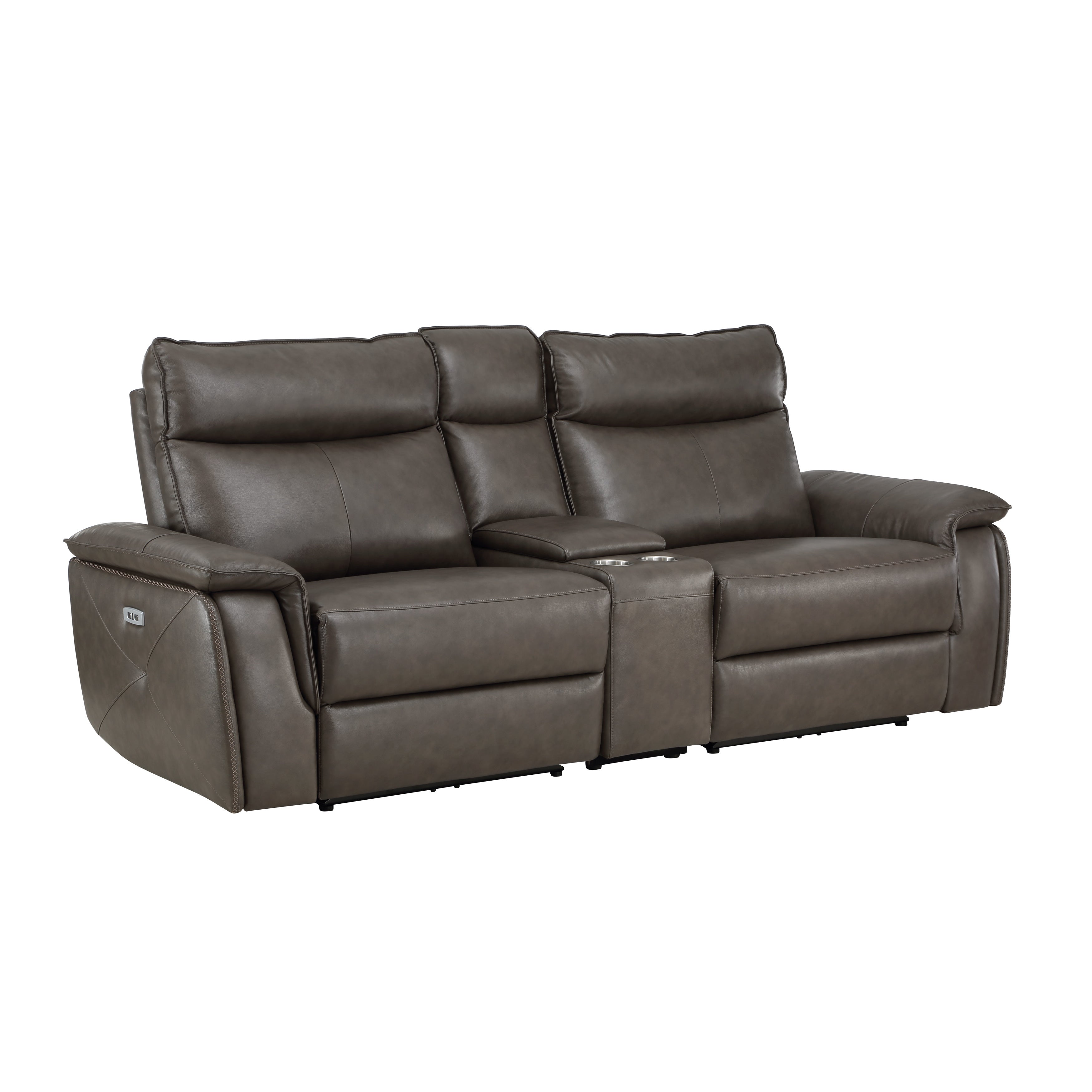 Maroni Dark Brown Leather Power Double Reclining Loveseat - 8259RFDB-2CNPWH* - Bien Home Furniture &amp; Electronics