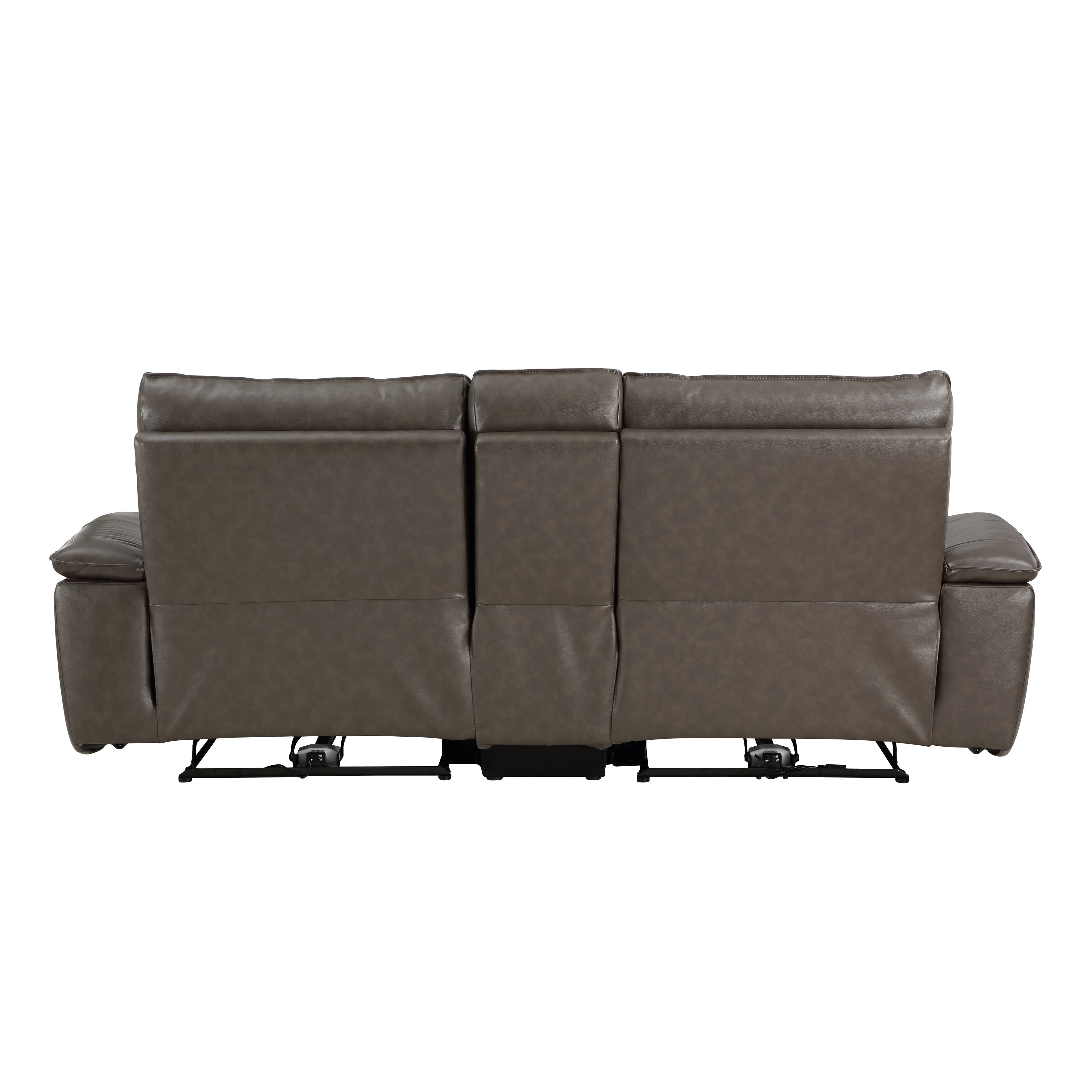 Maroni Dark Brown Leather Power Double Reclining Loveseat - 8259RFDB-2CNPWH* - Bien Home Furniture &amp; Electronics