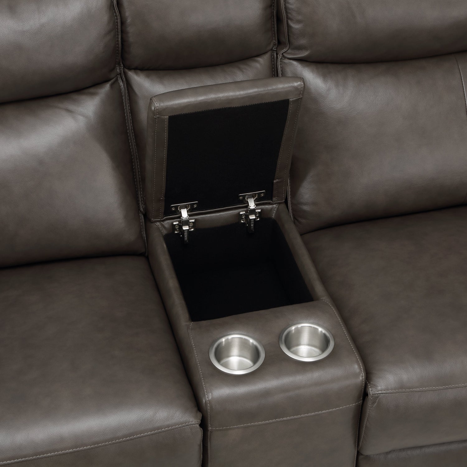 Maroni Dark Brown Leather Power Double Reclining Loveseat - 8259RFDB-2CNPWH* - Bien Home Furniture &amp; Electronics