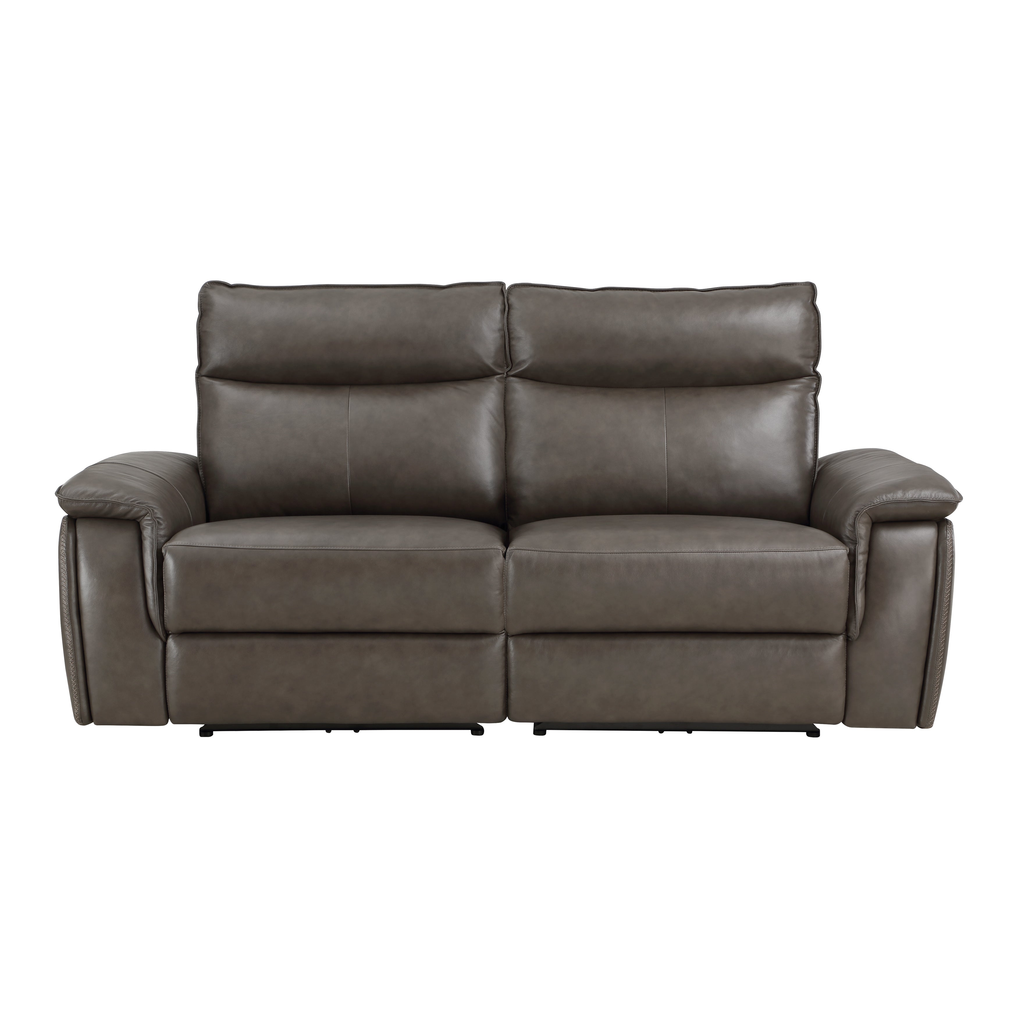 Maroni Dark Brown Leather Power Double Reclining Loveseat - 8259RFDB-2PWH* - Bien Home Furniture &amp; Electronics