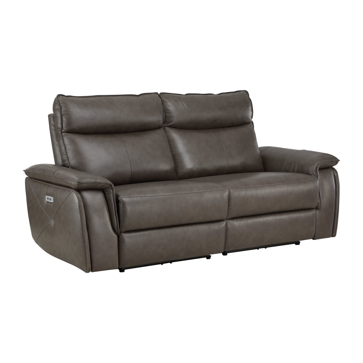 Maroni Dark Brown Leather Power Double Reclining Loveseat - 8259RFDB-2PWH* - Bien Home Furniture &amp; Electronics