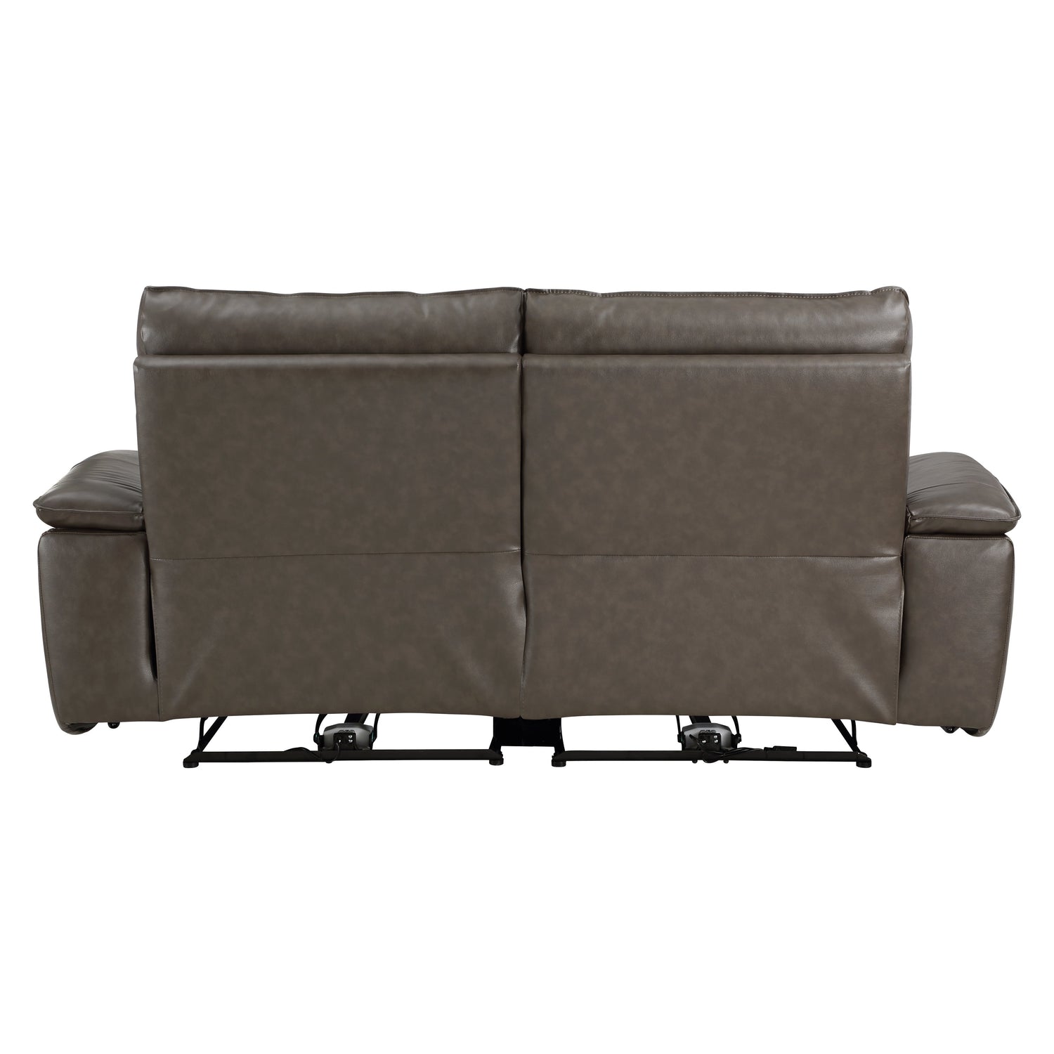 Maroni Dark Brown Leather Power Double Reclining Loveseat - 8259RFDB-2PWH* - Bien Home Furniture &amp; Electronics