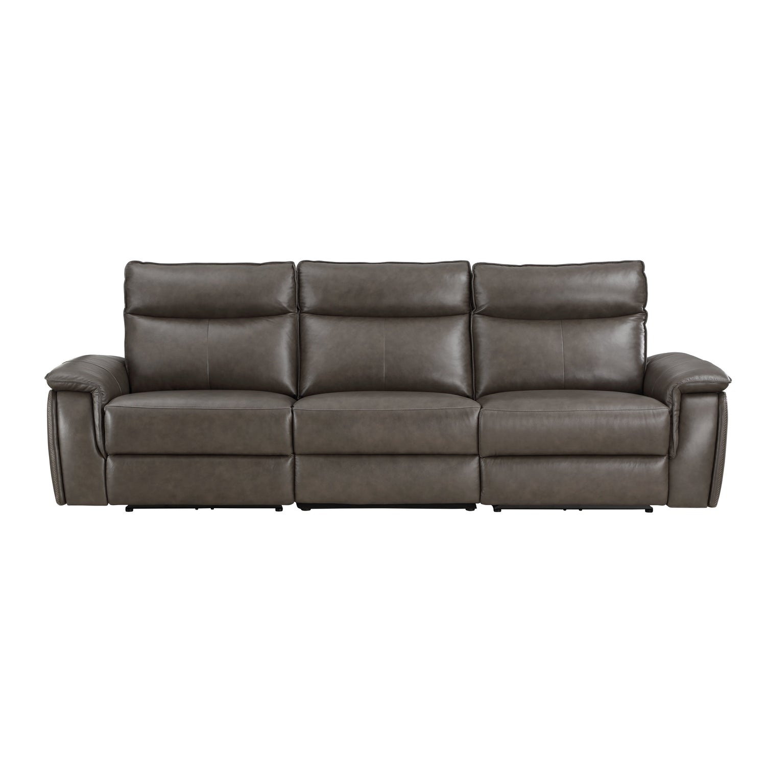 Maroni Dark Brown Leather Power Double Reclining Sofa - 8259RFDB-3PWH* - Bien Home Furniture &amp; Electronics