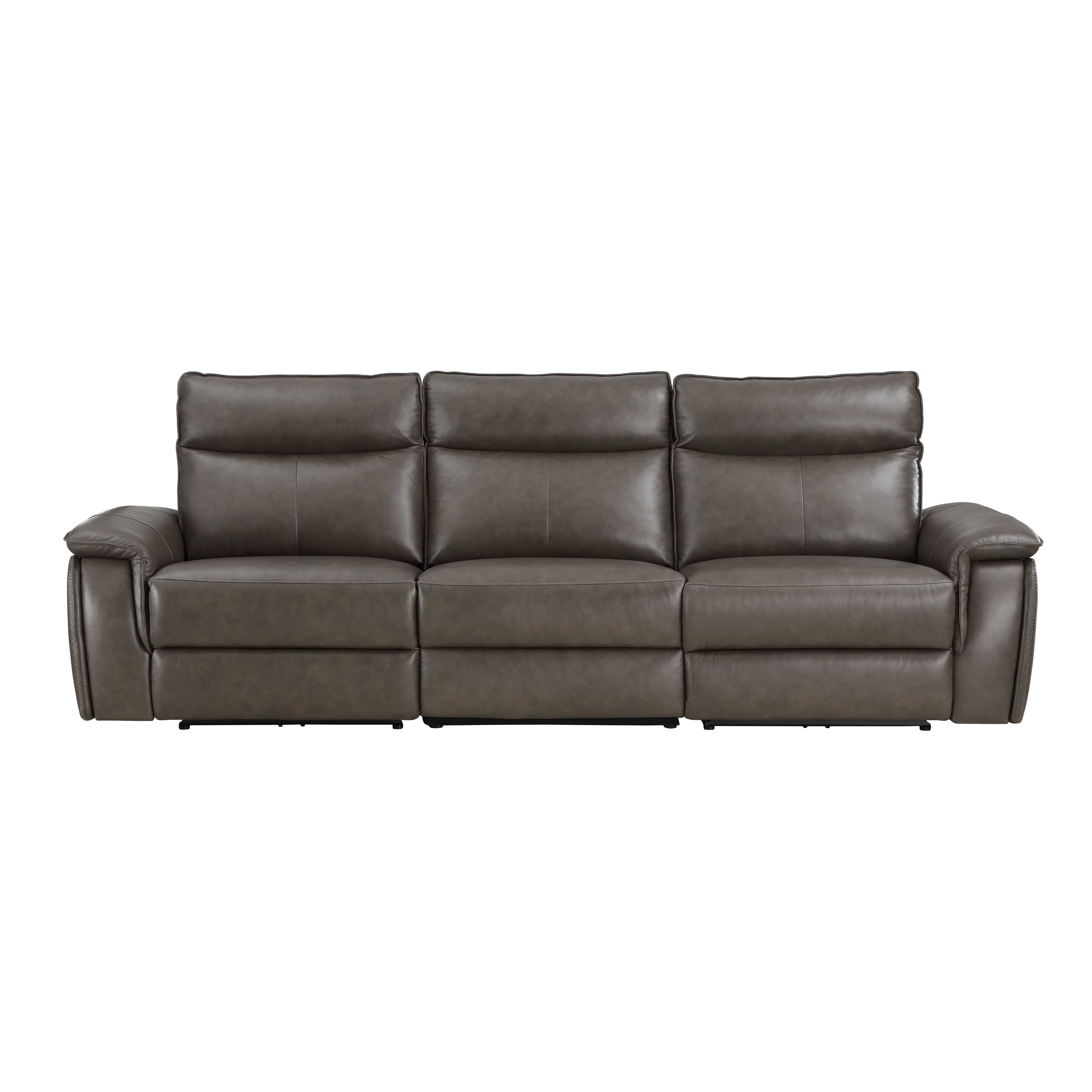 Maroni Dark Brown Leather Power Double Reclining Sofa - 8259RFDB-3PWH* - Bien Home Furniture &amp; Electronics