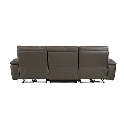 Maroni Dark Brown Leather Power Double Reclining Sofa - 8259RFDB-3PWH* - Bien Home Furniture &amp; Electronics