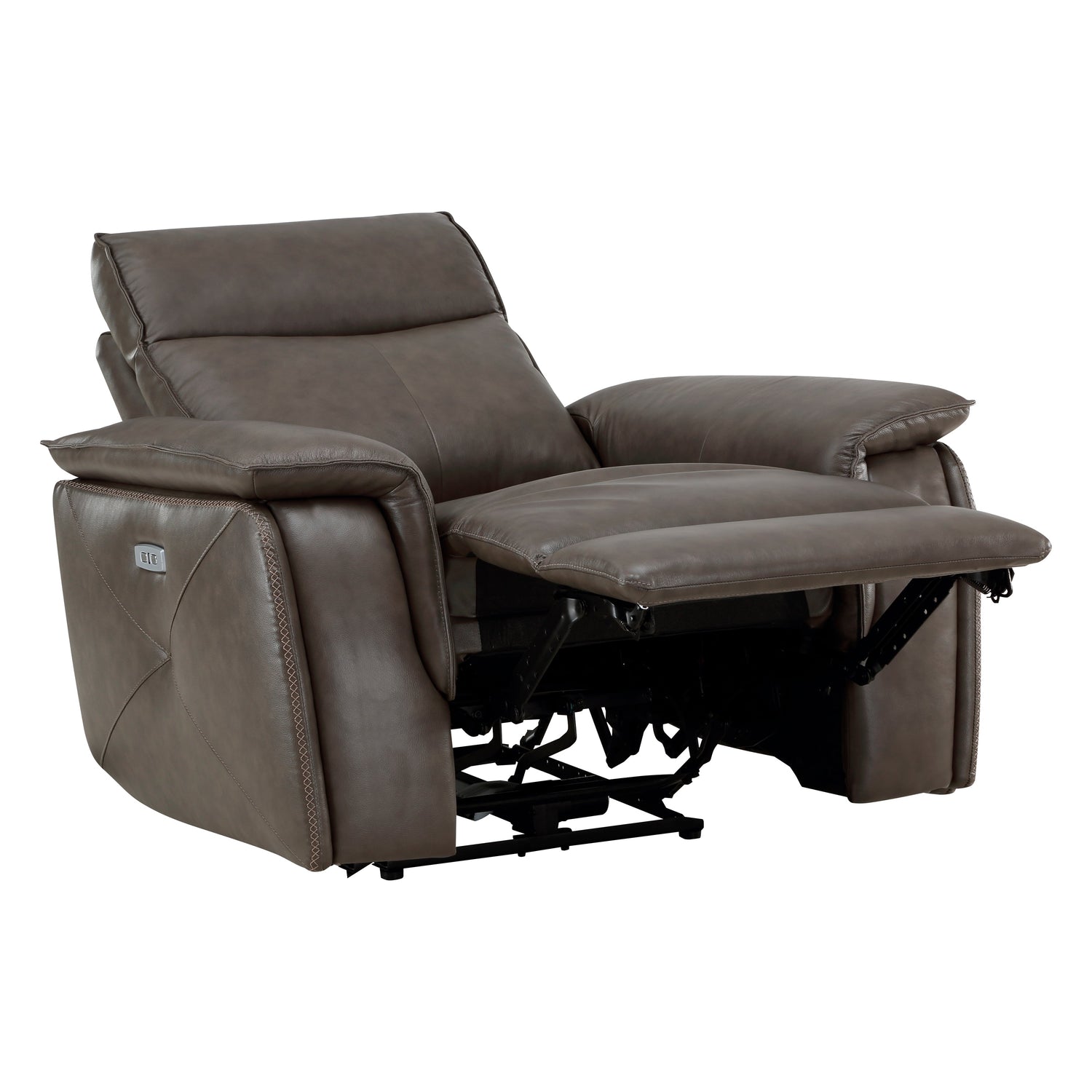 Maroni Dark Brown Leather Power Reclining Chair - 8259RFDB-1PWH - Bien Home Furniture &amp; Electronics