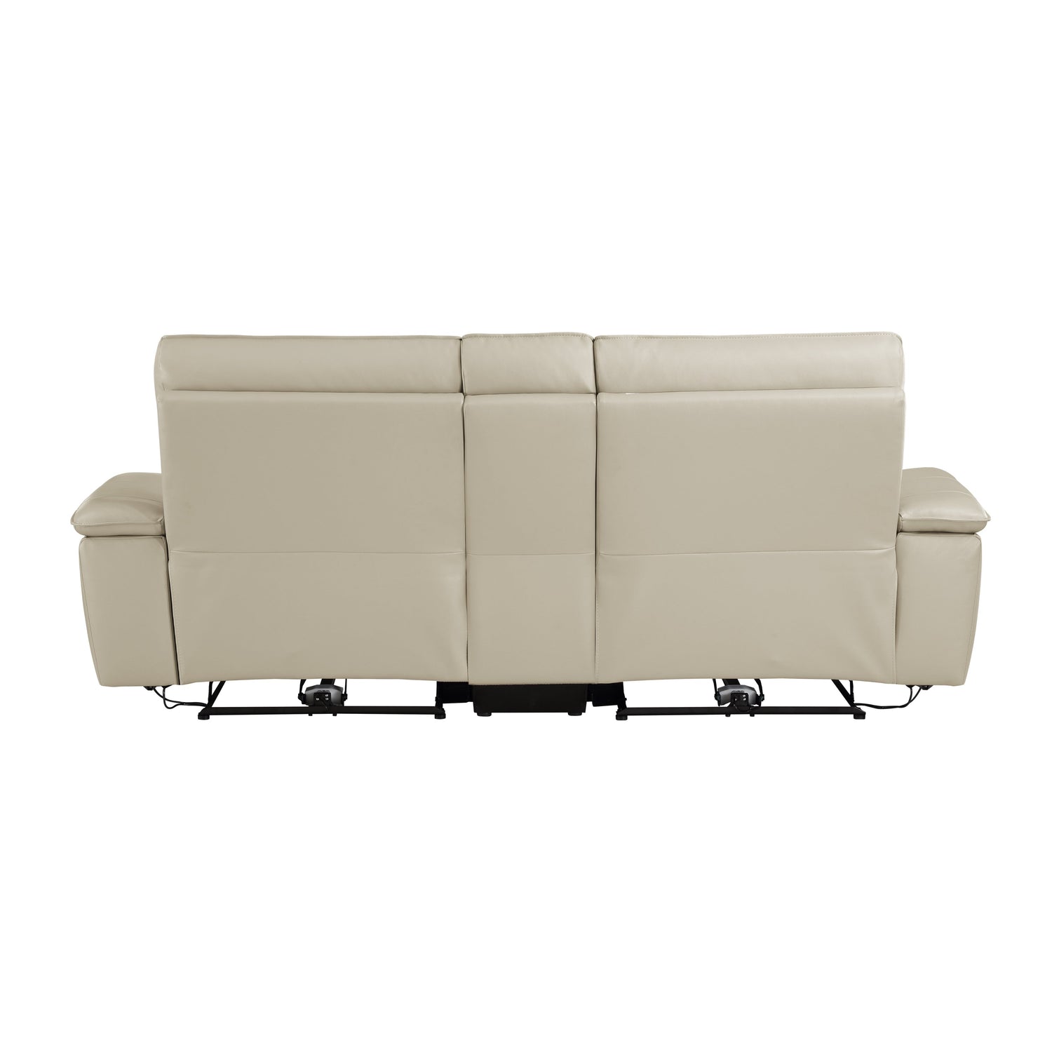 Maroni Taupe Leather Power Double Reclining Loveseat - 8259RFTP-2CNPWH* - Bien Home Furniture &amp; Electronics