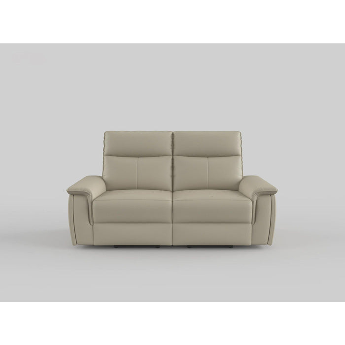 Maroni Taupe Leather Power Double Reclining Loveseat - 8259RFTP-2PWH* - Bien Home Furniture &amp; Electronics