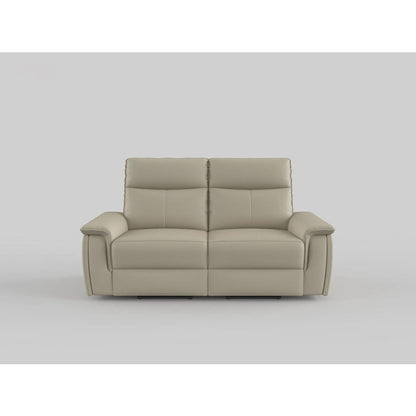 Maroni Taupe Leather Power Double Reclining Loveseat - 8259RFTP-2PWH* - Bien Home Furniture &amp; Electronics
