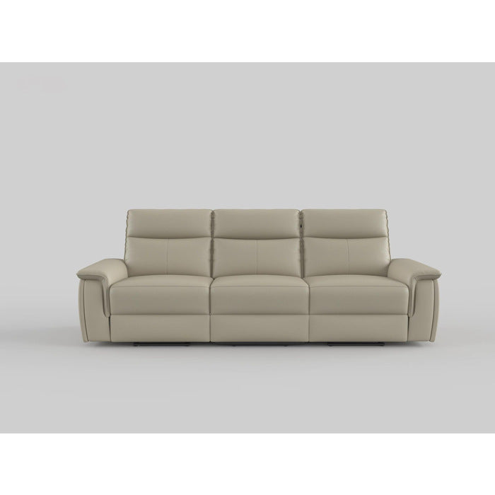 Maroni Taupe Leather Power Double Reclining Sofa - 8259RFTP-3PWH* - Bien Home Furniture &amp; Electronics