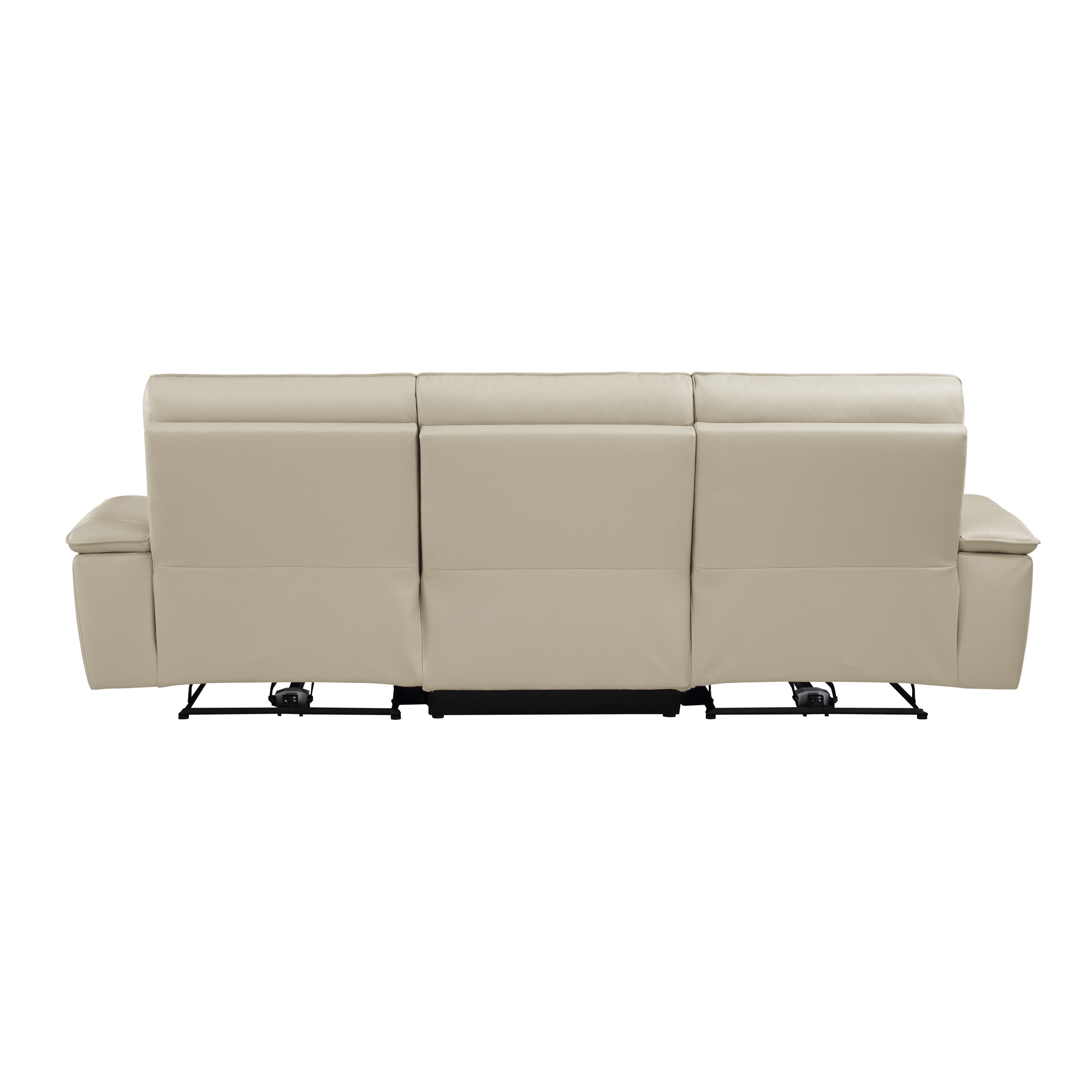Maroni Taupe Leather Power Double Reclining Sofa - 8259RFTP-3PWH* - Bien Home Furniture &amp; Electronics