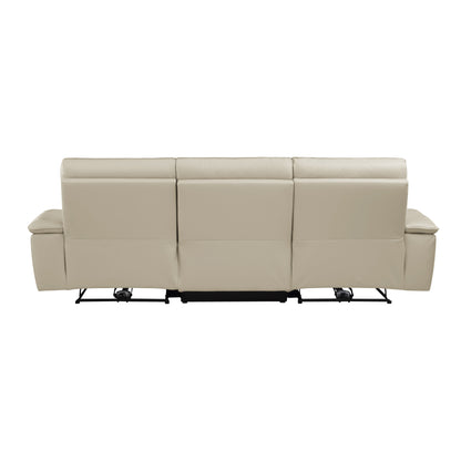 Maroni Taupe Leather Power Double Reclining Sofa - 8259RFTP-3PWH* - Bien Home Furniture &amp; Electronics